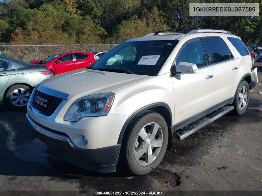 2011 GMC Acadia Slt-1 VIN: 1GKKRREDXBJ387589 Lot: 40651292