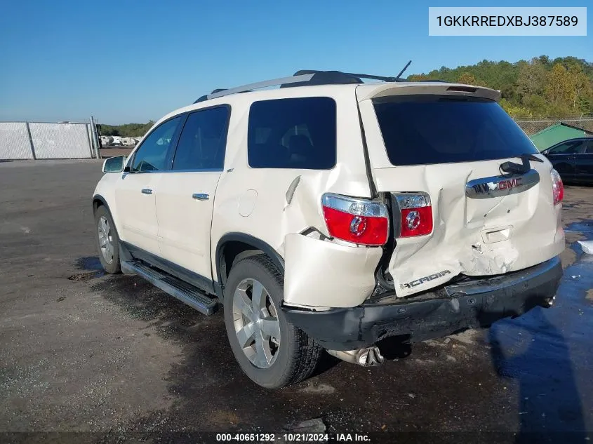 1GKKRREDXBJ387589 2011 GMC Acadia Slt-1