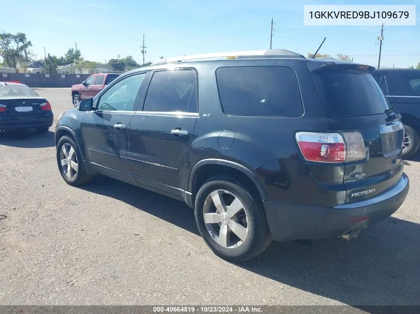 2011 GMC Acadia Slt-1 VIN: 1GKKVRED9BJ109679 Lot: 40664819