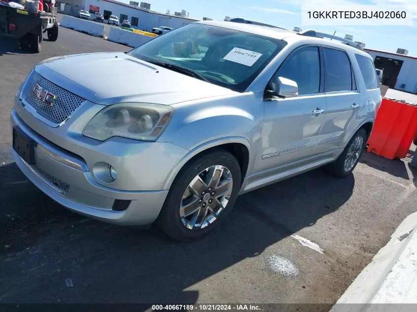 1GKKRTED3BJ402060 2011 GMC Acadia Denali