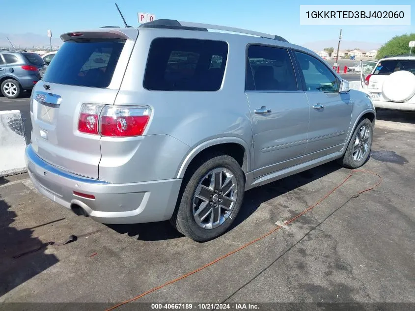 1GKKRTED3BJ402060 2011 GMC Acadia Denali