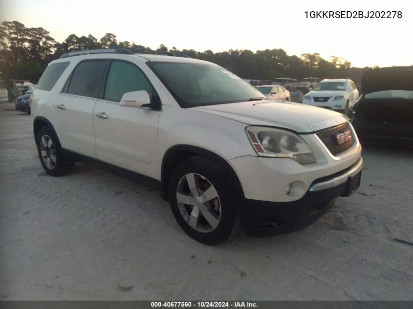 2011 GMC Acadia Slt-2 VIN: 1GKKRSED2BJ202278 Lot: 40677560