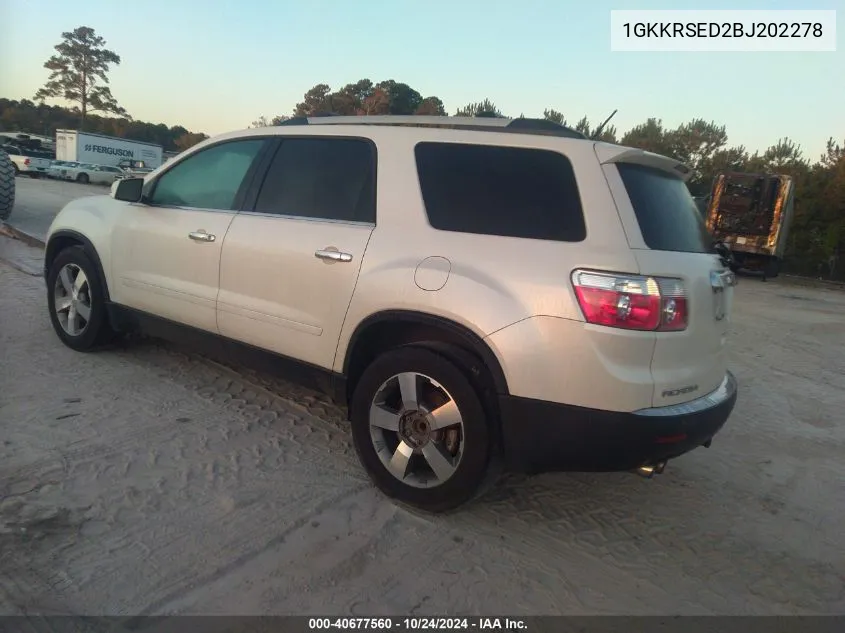 2011 GMC Acadia Slt-2 VIN: 1GKKRSED2BJ202278 Lot: 40677560