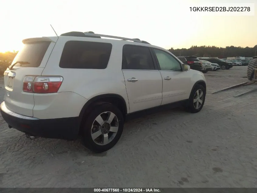 2011 GMC Acadia Slt-2 VIN: 1GKKRSED2BJ202278 Lot: 40677560