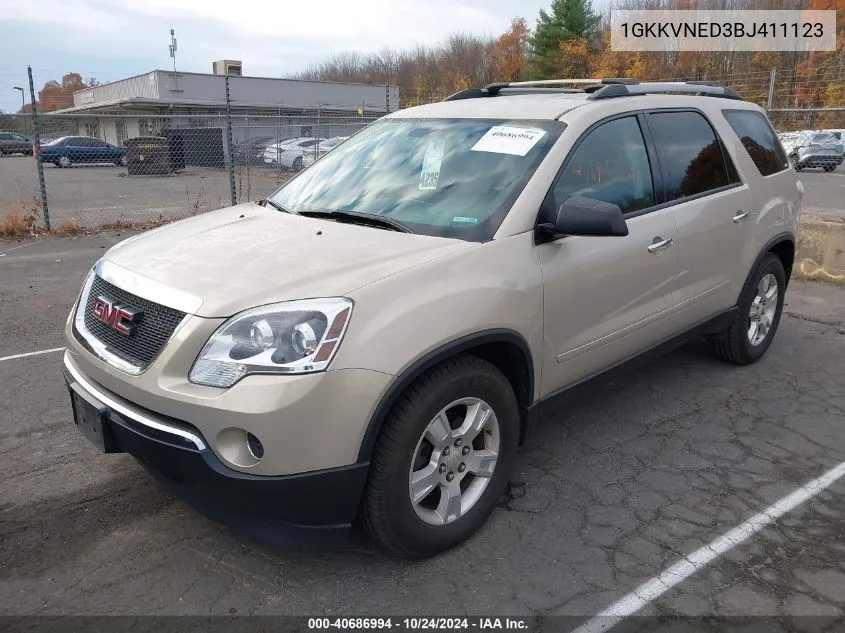 2011 GMC Acadia Sl VIN: 1GKKVNED3BJ411123 Lot: 40686994