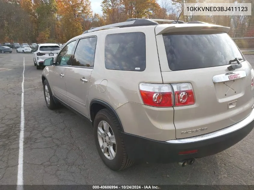 2011 GMC Acadia Sl VIN: 1GKKVNED3BJ411123 Lot: 40686994