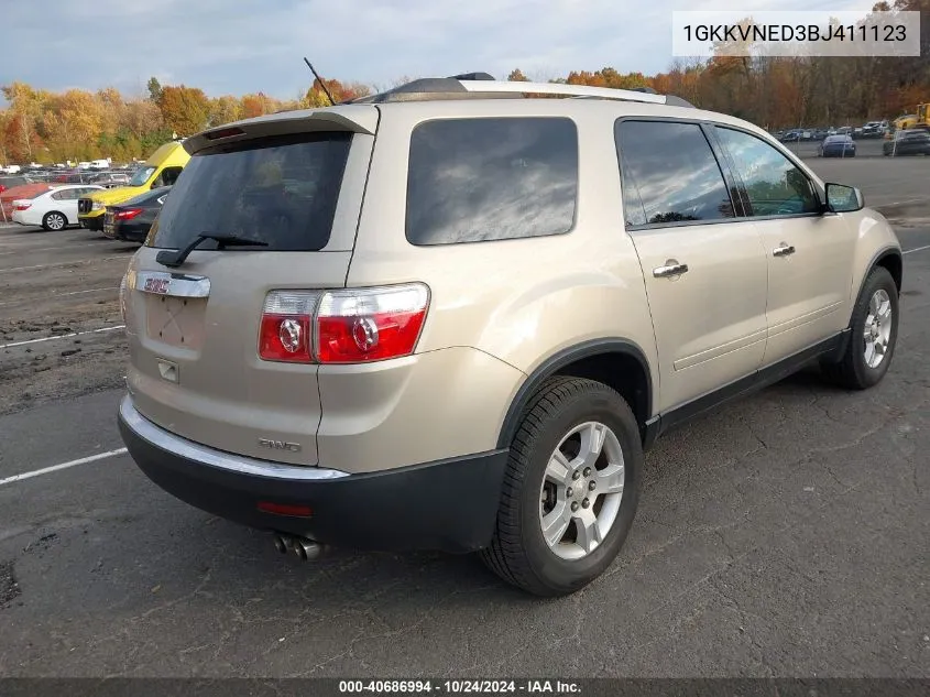 2011 GMC Acadia Sl VIN: 1GKKVNED3BJ411123 Lot: 40686994