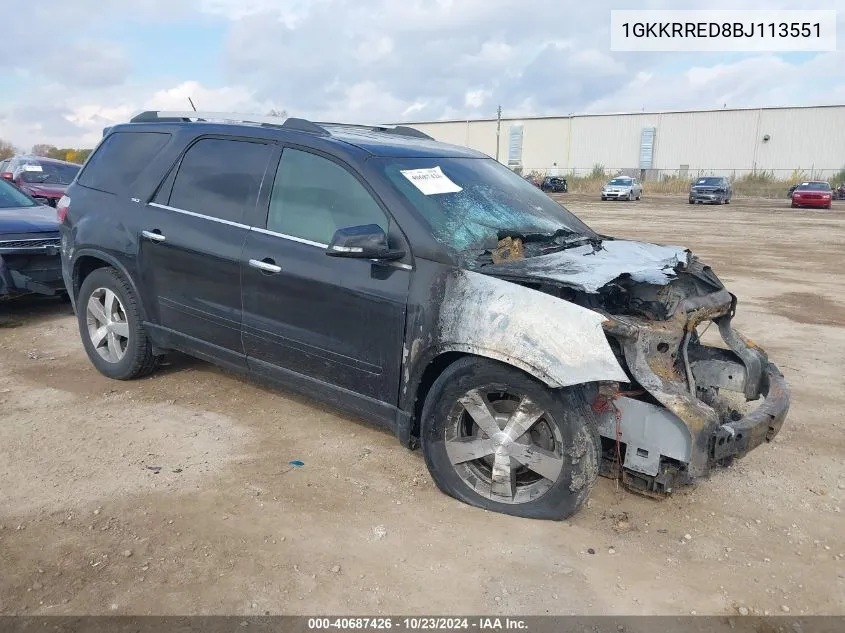 2011 GMC Acadia Slt-1 VIN: 1GKKRRED8BJ113551 Lot: 40687426