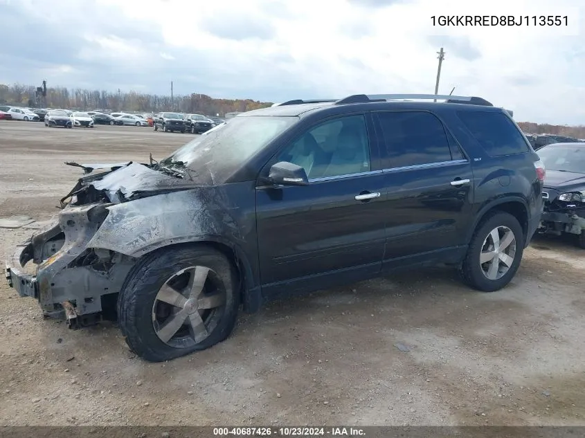 2011 GMC Acadia Slt-1 VIN: 1GKKRRED8BJ113551 Lot: 40687426