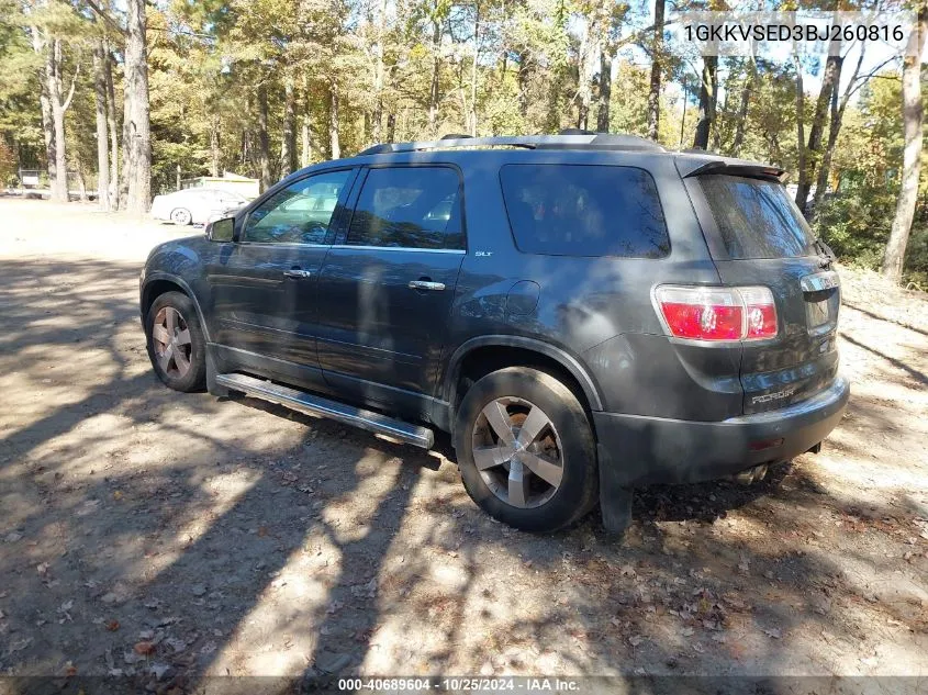 2011 GMC Acadia Slt-2 VIN: 1GKKVSED3BJ260816 Lot: 40689604