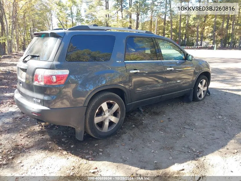 2011 GMC Acadia Slt-2 VIN: 1GKKVSED3BJ260816 Lot: 40689604