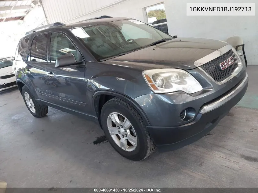 2011 GMC Acadia Sl VIN: 1GKKVNED1BJ192713 Lot: 40691430