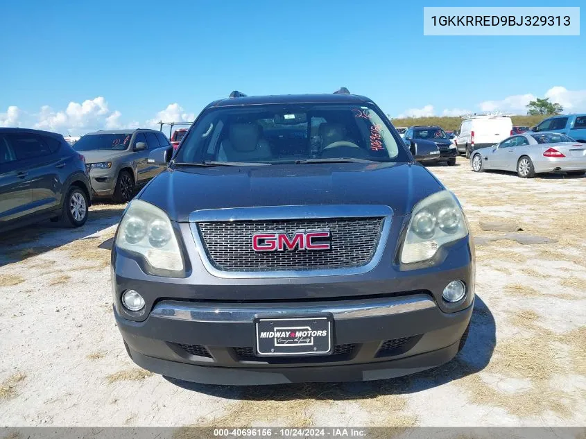 2011 GMC Acadia Slt-1 VIN: 1GKKRRED9BJ329313 Lot: 40696156