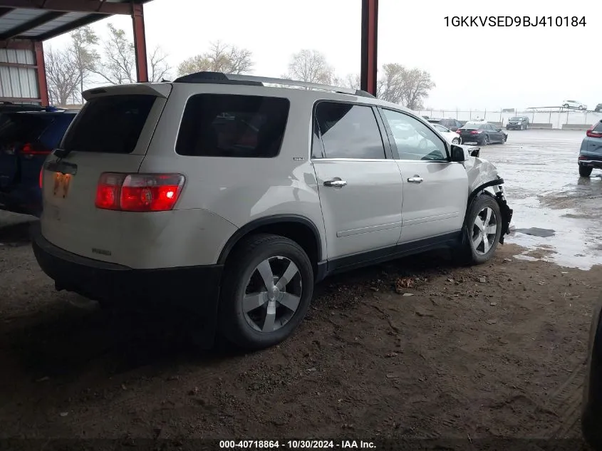 2011 GMC Acadia Slt-2 VIN: 1GKKVSED9BJ410184 Lot: 40718864