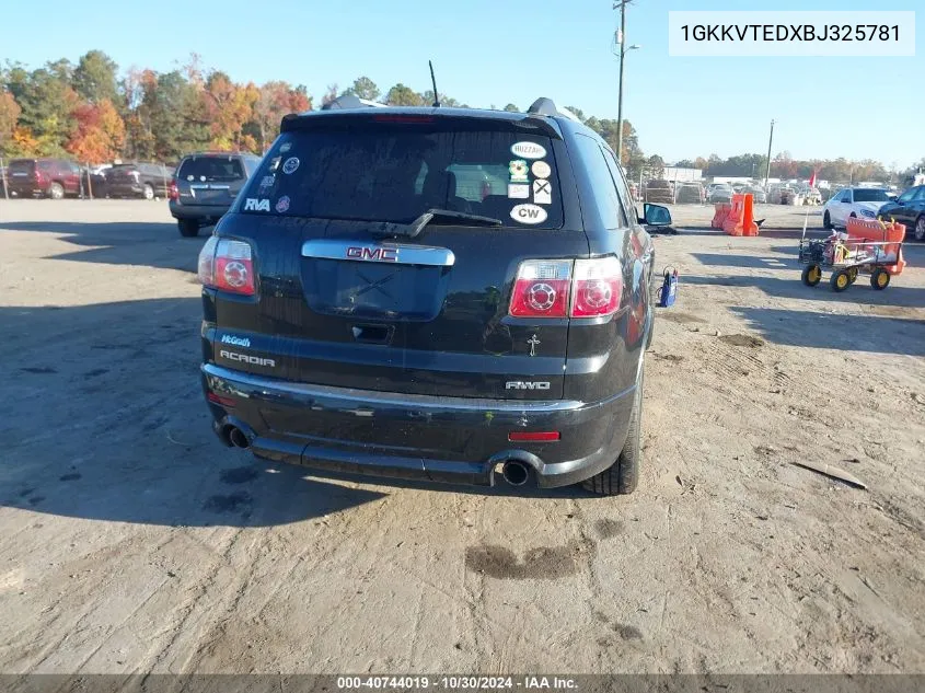 2011 GMC Acadia Denali VIN: 1GKKVTEDXBJ325781 Lot: 40744019