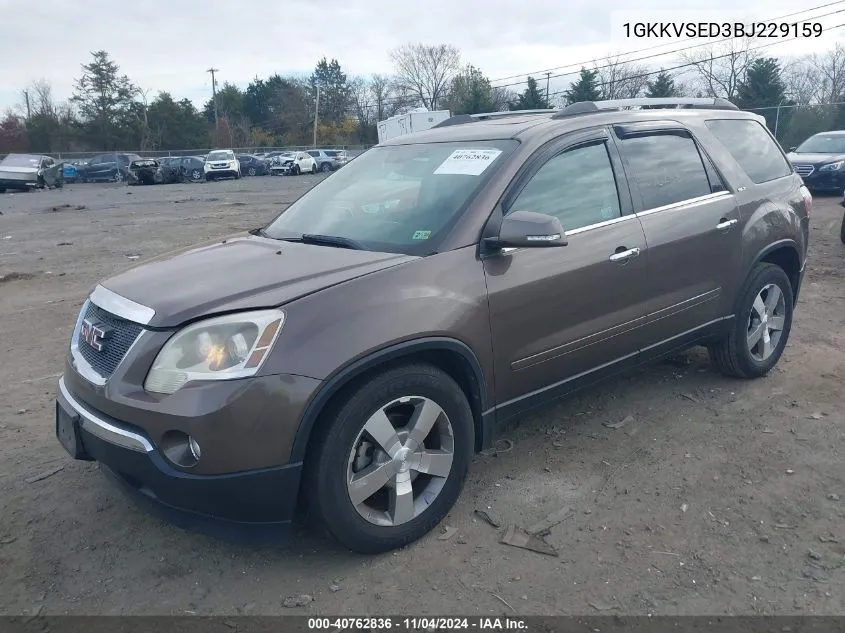 2011 GMC Acadia Slt-2 VIN: 1GKKVSED3BJ229159 Lot: 40762836