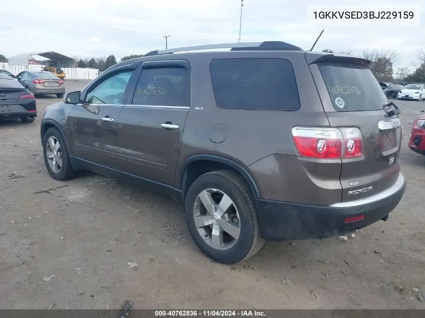 2011 GMC Acadia Slt-2 VIN: 1GKKVSED3BJ229159 Lot: 40762836