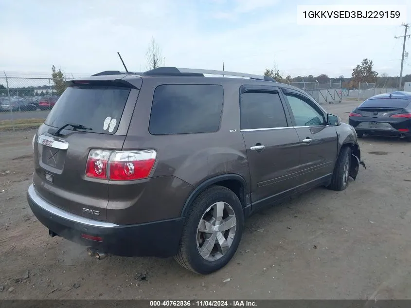 2011 GMC Acadia Slt-2 VIN: 1GKKVSED3BJ229159 Lot: 40762836