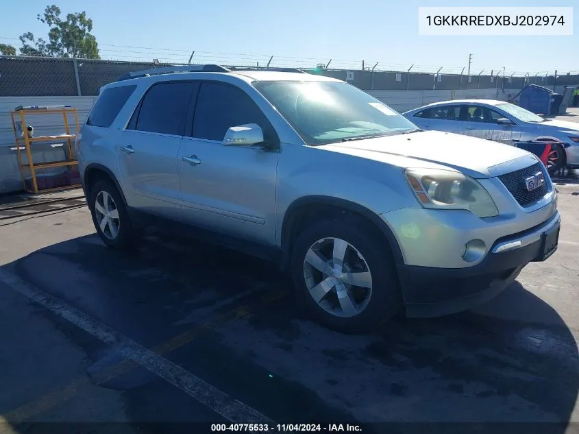 2011 GMC Acadia Slt-1 VIN: 1GKKRREDXBJ202974 Lot: 40775533