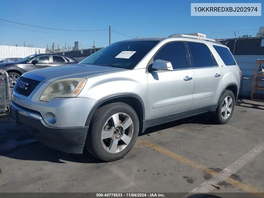 2011 GMC Acadia Slt-1 VIN: 1GKKRREDXBJ202974 Lot: 40775533