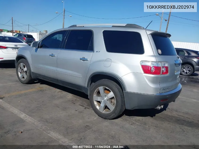 2011 GMC Acadia Slt-1 VIN: 1GKKRREDXBJ202974 Lot: 40775533