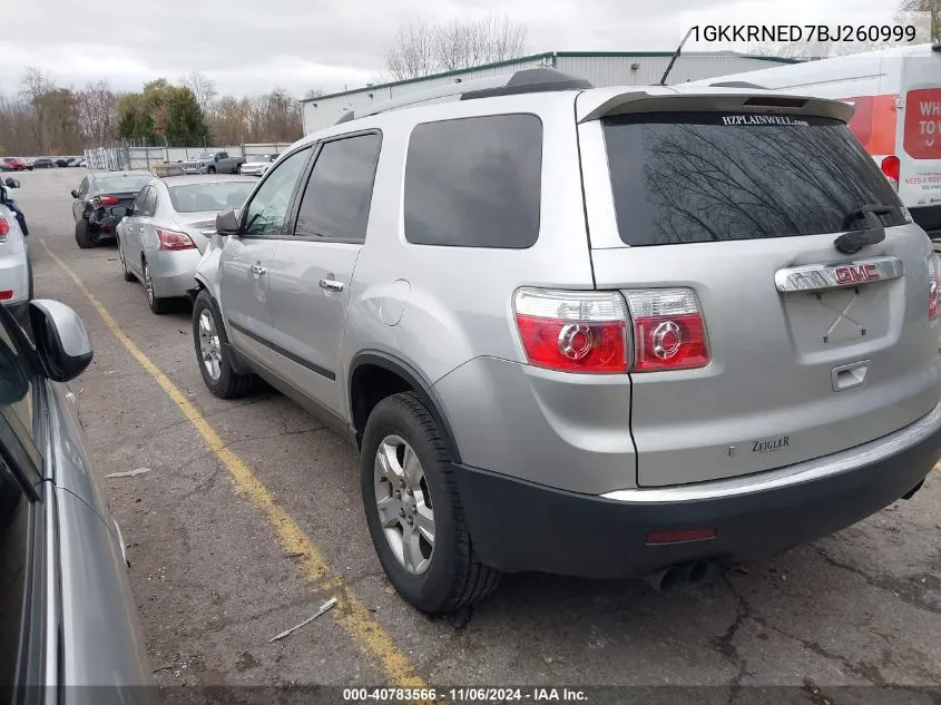 2011 GMC Acadia Sl VIN: 1GKKRNED7BJ260999 Lot: 40783566