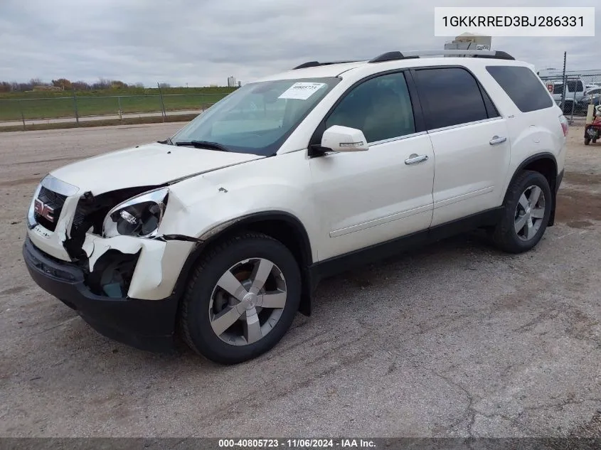 2011 GMC Acadia Slt-1 VIN: 1GKKRRED3BJ286331 Lot: 40805723