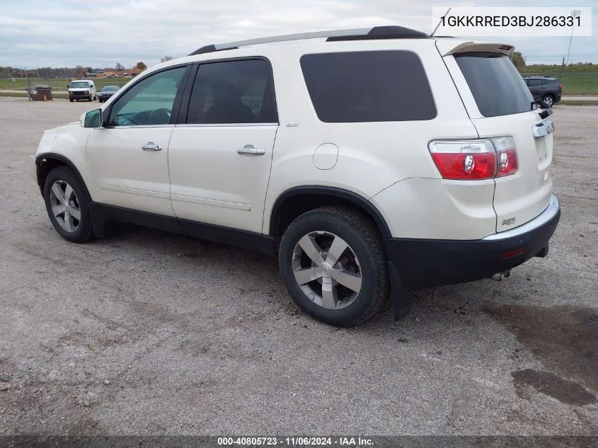 2011 GMC Acadia Slt-1 VIN: 1GKKRRED3BJ286331 Lot: 40805723