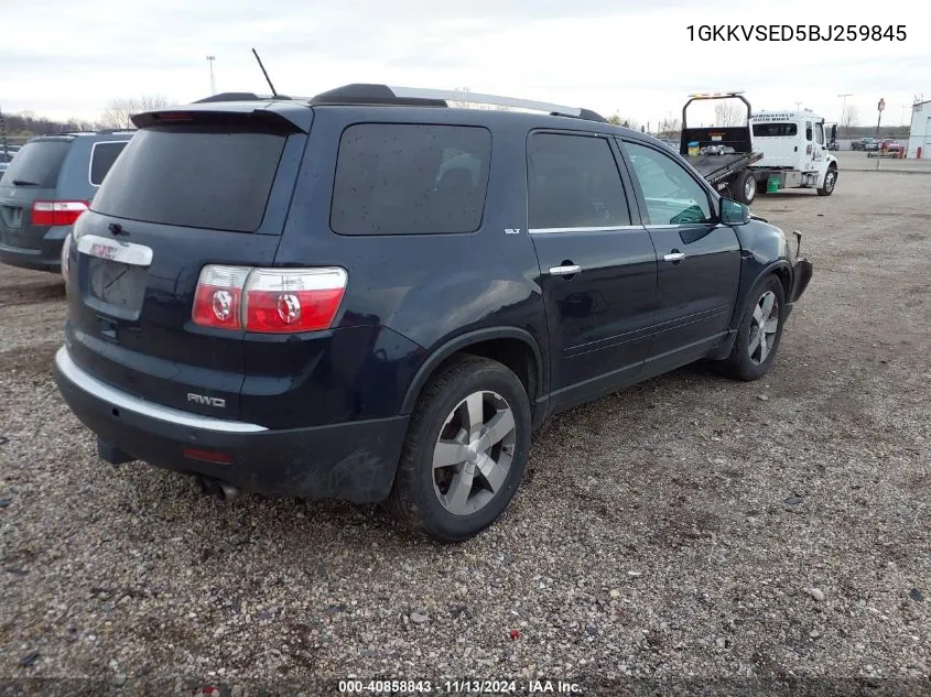 2011 GMC Acadia Slt-2 VIN: 1GKKVSED5BJ259845 Lot: 40858843