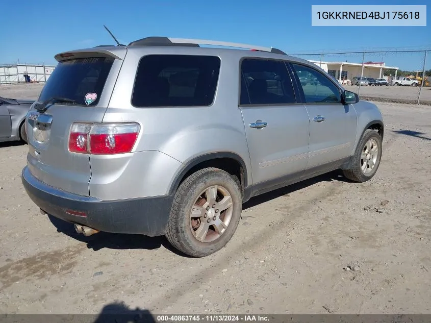 2011 GMC Acadia Sl VIN: 1GKKRNED4BJ175618 Lot: 40863745