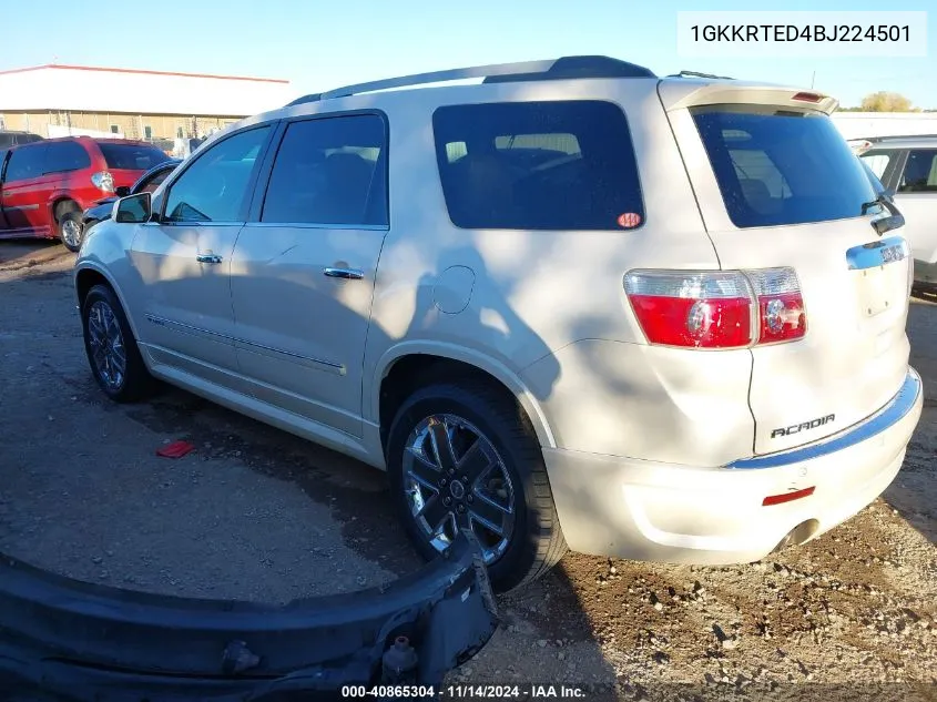 2011 GMC Acadia Denali VIN: 1GKKRTED4BJ224501 Lot: 40865304