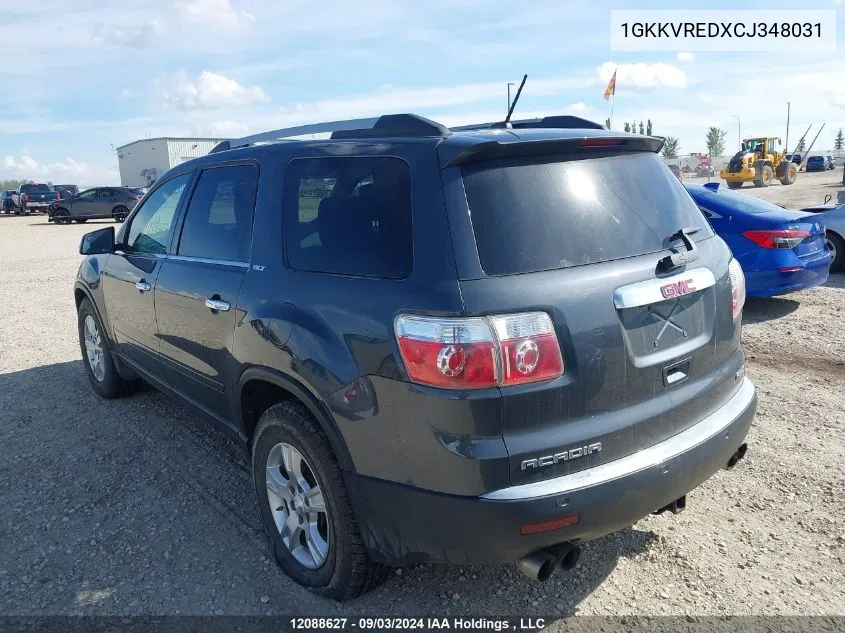 2012 GMC Acadia Slt-1 VIN: 1GKKVREDXCJ348031 Lot: 12088627