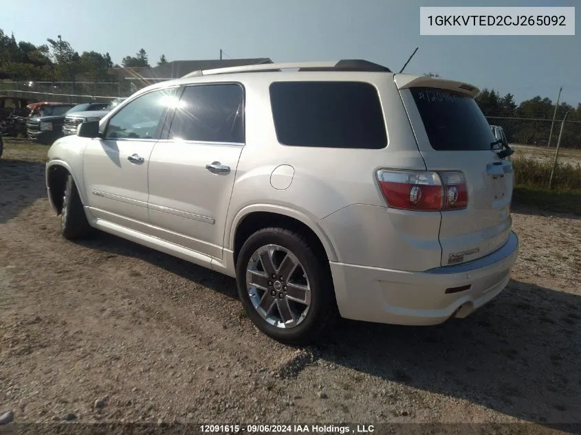 2012 GMC Acadia VIN: 1GKKVTED2CJ265092 Lot: 12091615