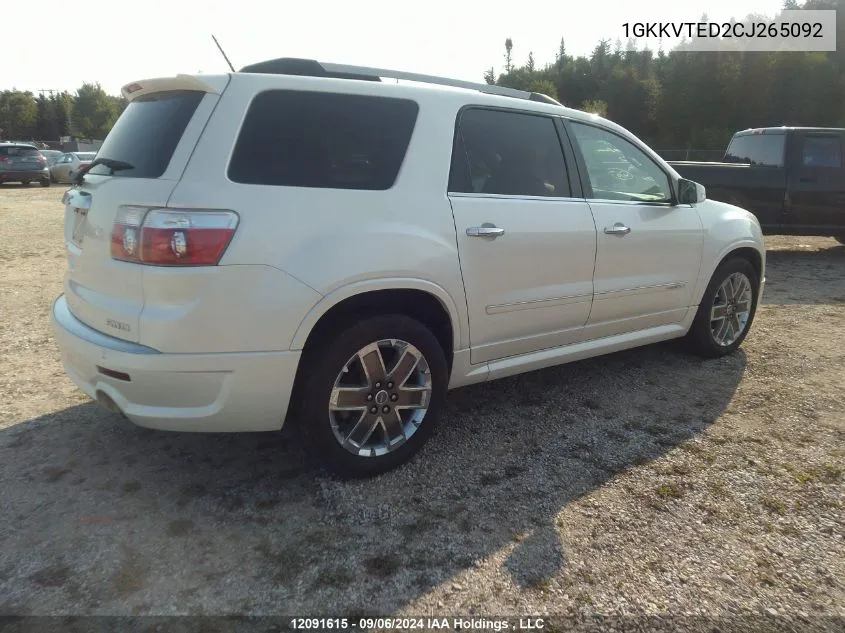 1GKKVTED2CJ265092 2012 GMC Acadia