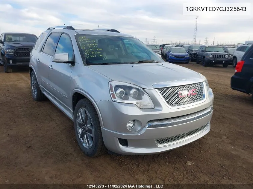 2012 GMC Acadia VIN: 1GKKVTED7CJ325643 Lot: 12143273