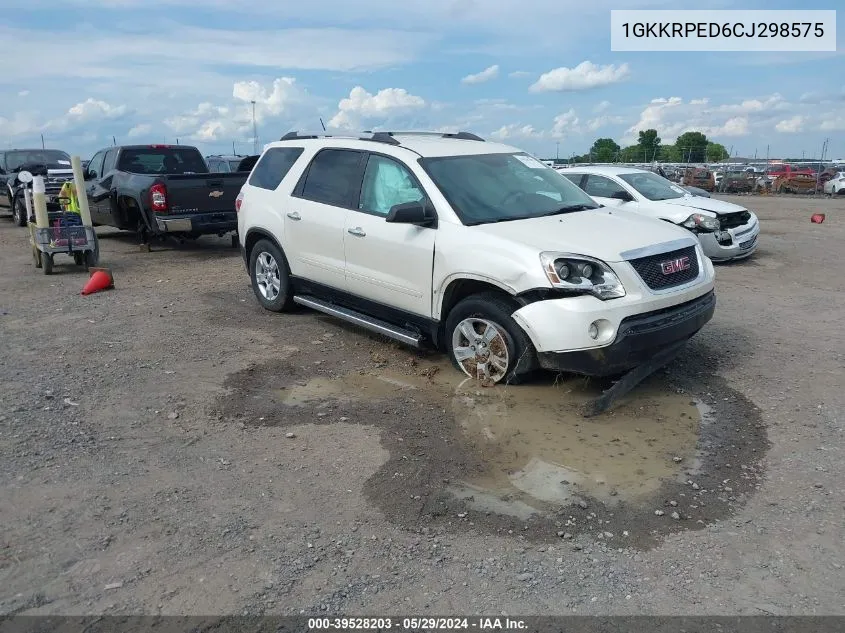 2012 GMC Acadia Sle VIN: 1GKKRPED6CJ298575 Lot: 39528203