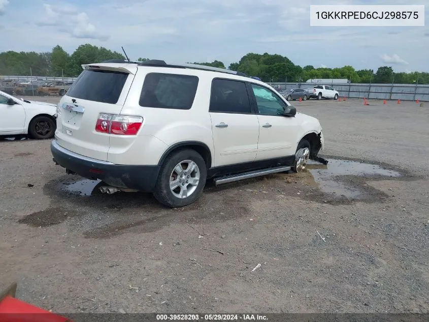 2012 GMC Acadia Sle VIN: 1GKKRPED6CJ298575 Lot: 39528203