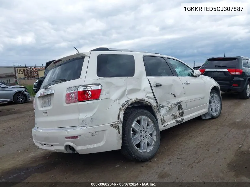 2012 GMC Acadia Denali VIN: 1GKKRTED5CJ307887 Lot: 39602346