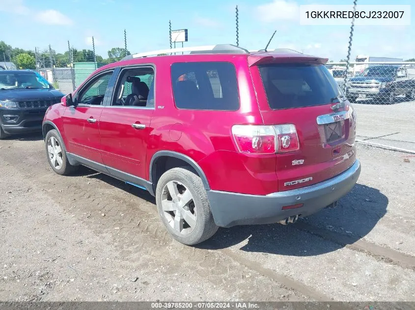 2012 GMC Acadia Slt-1 VIN: 1GKKRRED8CJ232007 Lot: 39785200