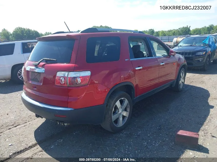 2012 GMC Acadia Slt-1 VIN: 1GKKRRED8CJ232007 Lot: 39785200