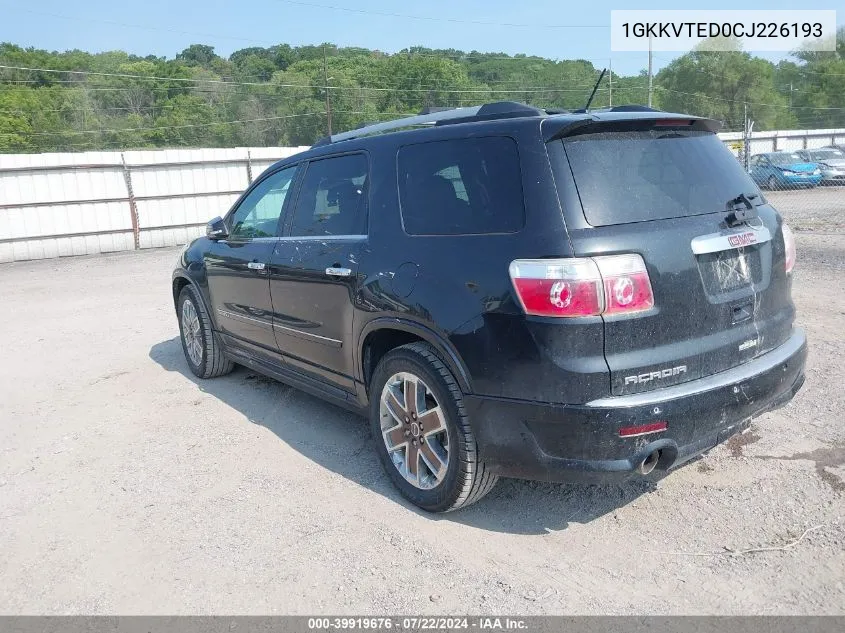 1GKKVTED0CJ226193 2012 GMC Acadia Denali