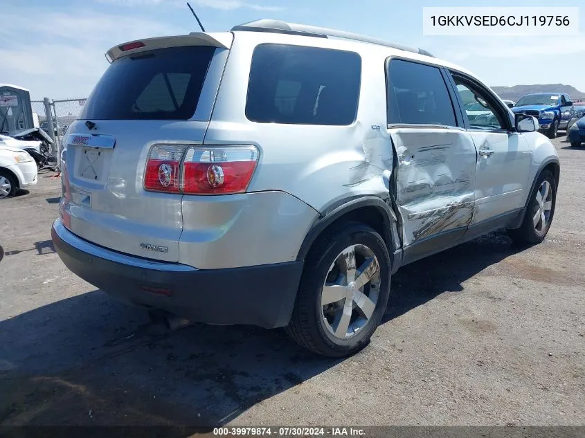 2012 GMC Acadia Slt-2 VIN: 1GKKVSED6CJ119756 Lot: 39979874