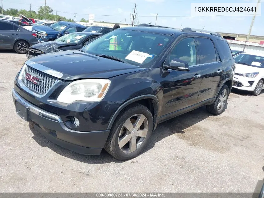 2012 GMC Acadia Slt-1 VIN: 1GKKRRED6CJ424641 Lot: 39980723