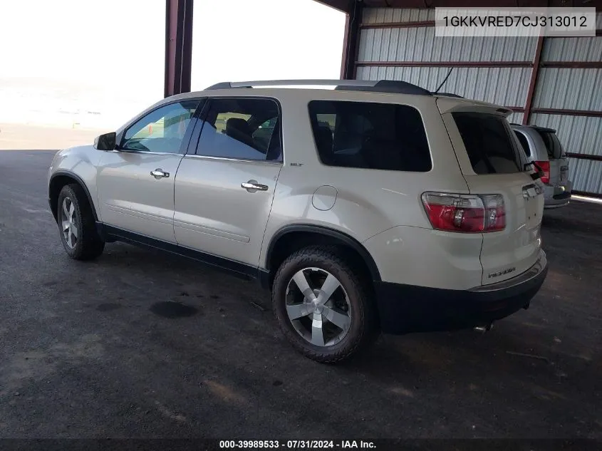 2012 GMC Acadia Slt-1 VIN: 1GKKVRED7CJ313012 Lot: 39989533