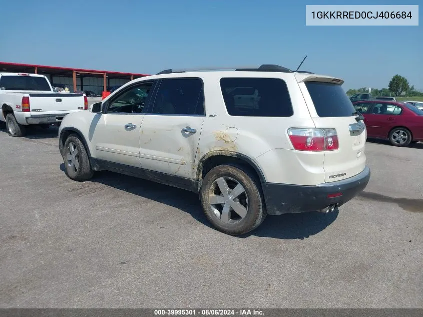 2012 GMC Acadia Slt-1 VIN: 1GKKRRED0CJ406684 Lot: 39995301