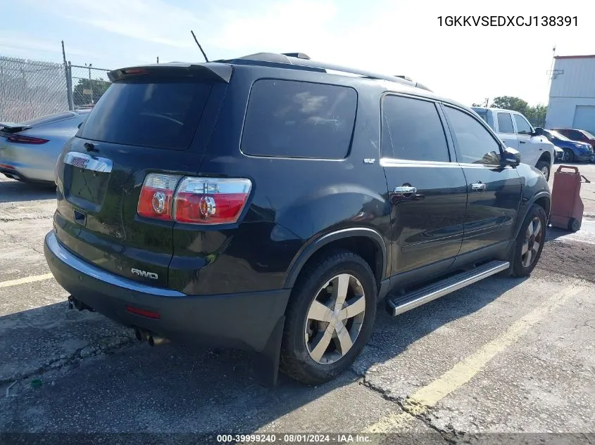 2012 GMC Acadia Slt-2 VIN: 1GKKVSEDXCJ138391 Lot: 39999240