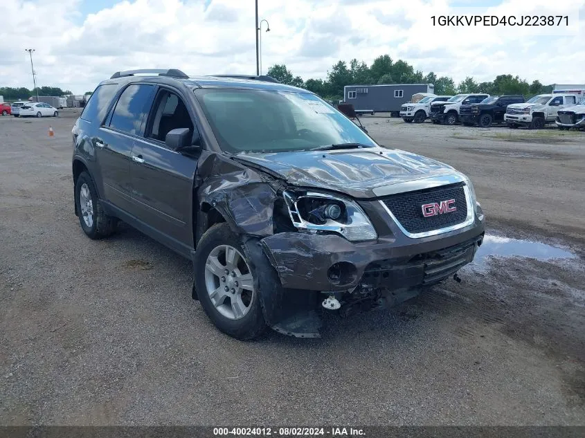 2012 GMC Acadia Sle VIN: 1GKKVPED4CJ223871 Lot: 40024012