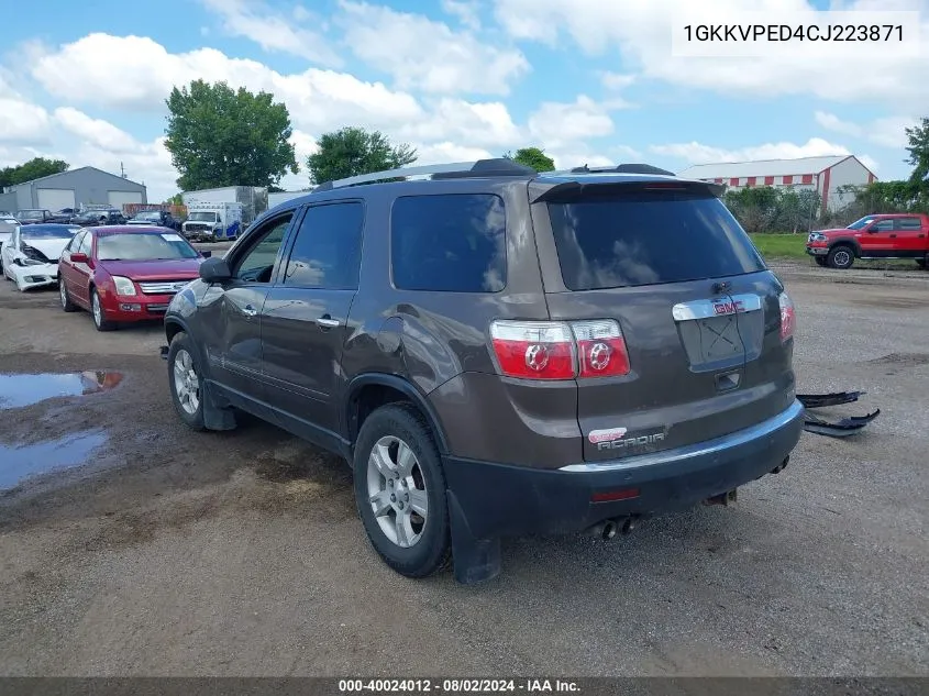 2012 GMC Acadia Sle VIN: 1GKKVPED4CJ223871 Lot: 40024012