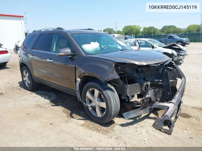 2012 GMC Acadia Slt-1 VIN: 1GKKRRED0CJ145119 Lot: 40048007