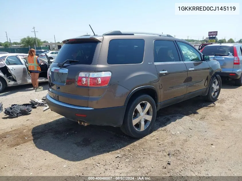 2012 GMC Acadia Slt-1 VIN: 1GKKRRED0CJ145119 Lot: 40048007